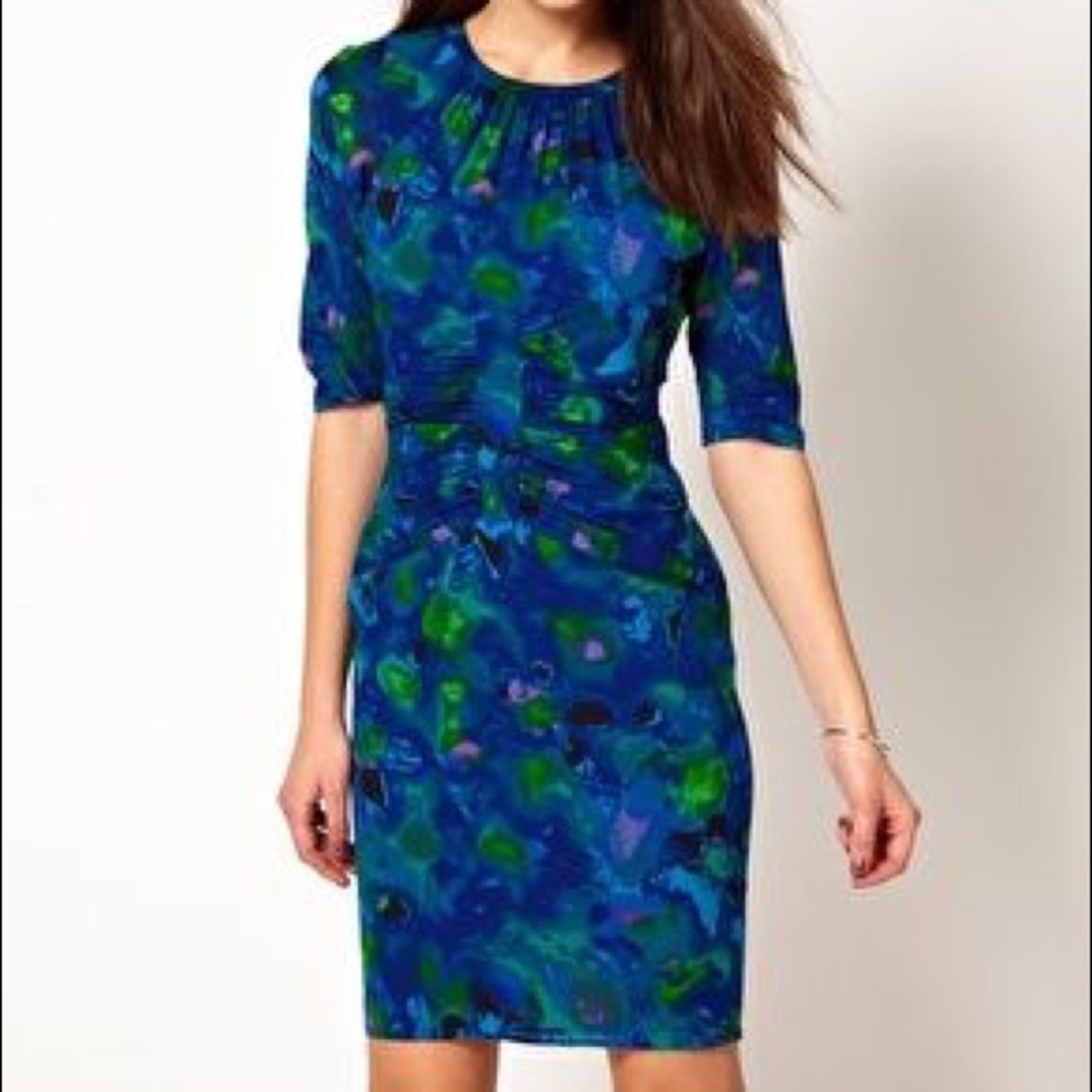 Whistles Bella Glazed Floral Body-Conscious Dress
